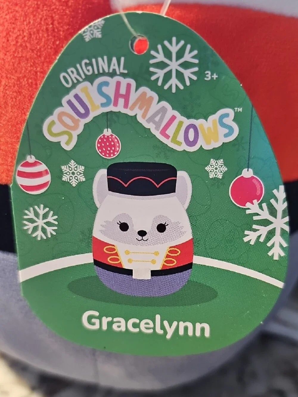 Squishmallows Gray White Navy Red Plush Soldier Character